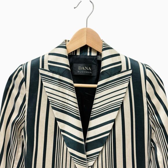 Dana Buchman Striped Gold and Black Blazer Women’s Size 4 - Picture 2 of 10